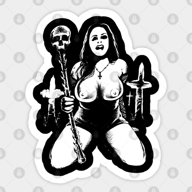 Skull and Lady Sticker by wildsidecomix